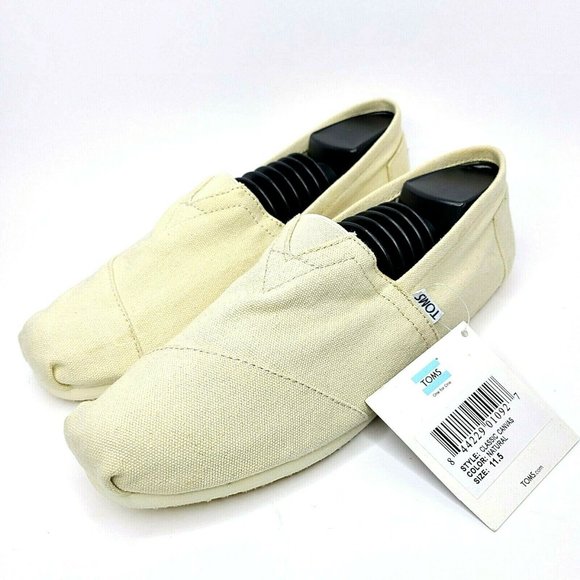 Toms Natural Canvas Slip On Flat Shoes Size 11.5 main image 5